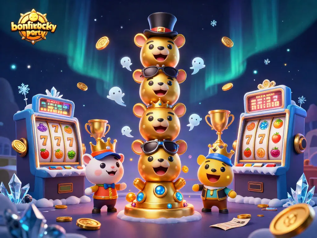 Experience the bonfireblockparty atmosphere with this vibrant casino-themed illustration showcasing dynamic game elements.